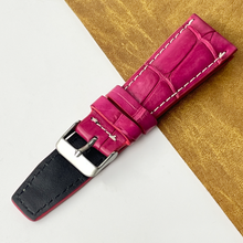 Pink Unique Texture Alligator Watch Band For Men 