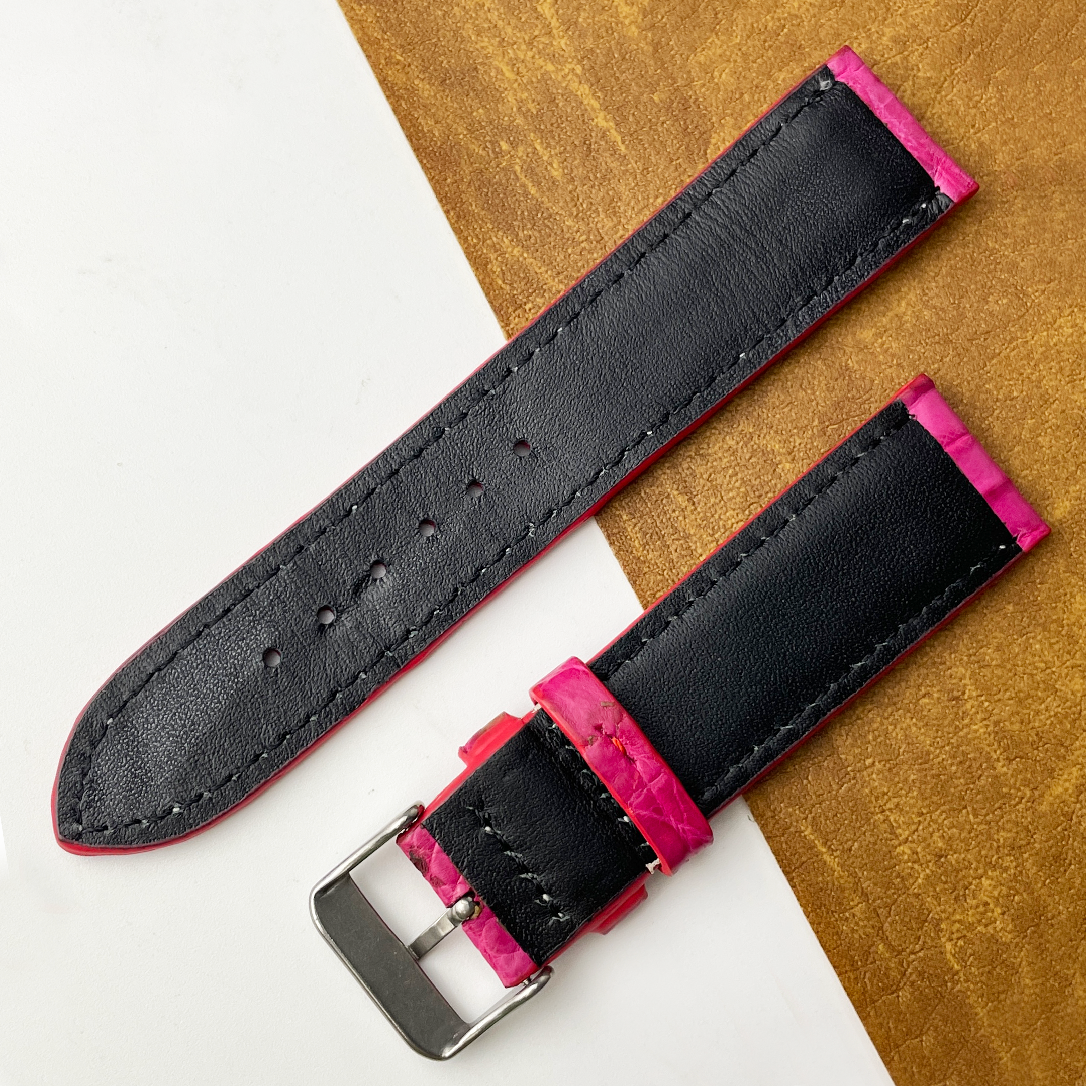 Pink Unique Texture Alligator Watch Band