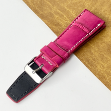 Pink Unique Texture Alligator Watch Band For Men 
