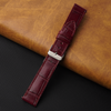 Flat Burgundy Alligator Leather Watch Band