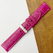 Pink Unique Texture Alligator Watch Band For Men 