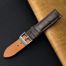 Dark Brown Genuine Ostrich Leather Watch Strap Quick Release