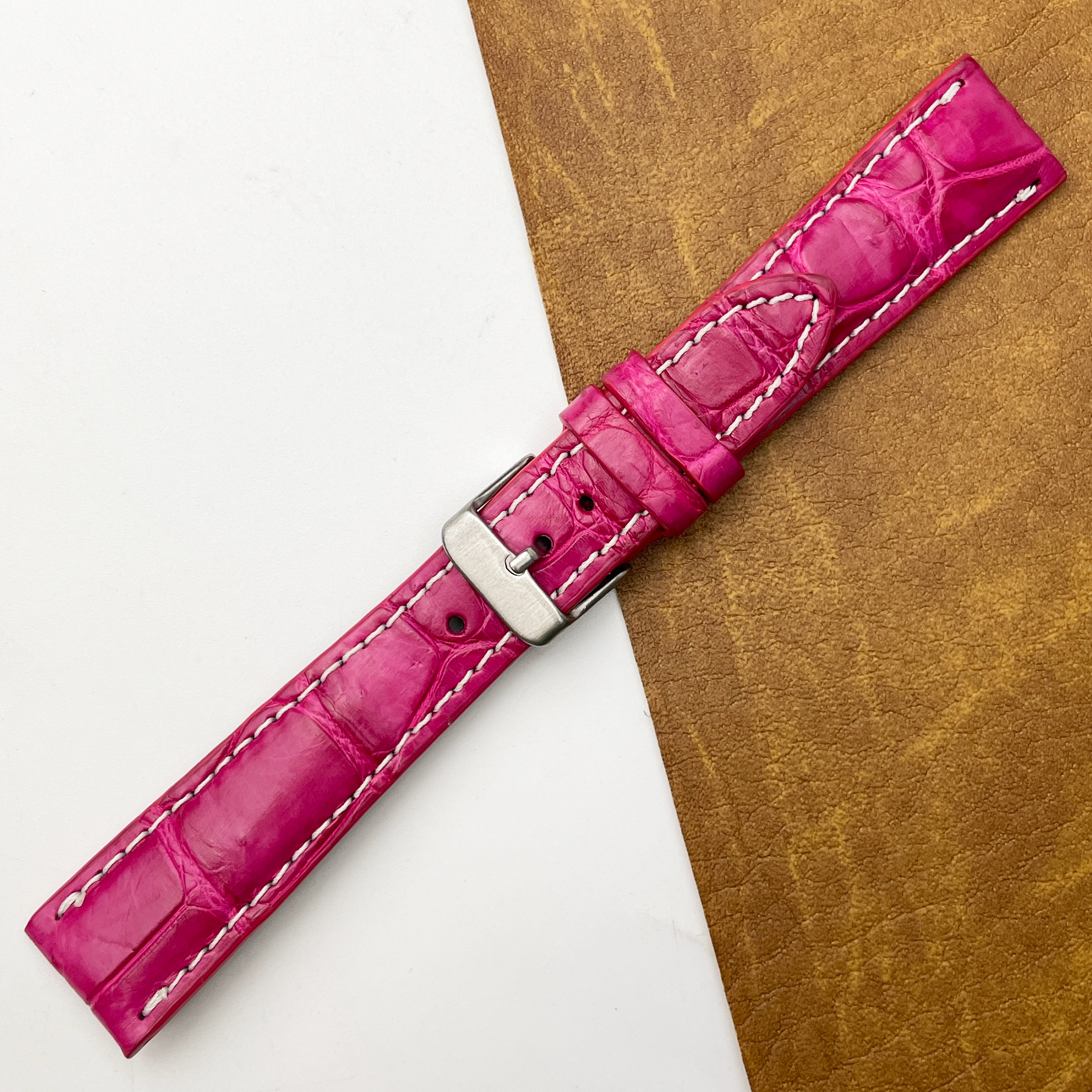 Pink Unique Texture Alligator Watch Band