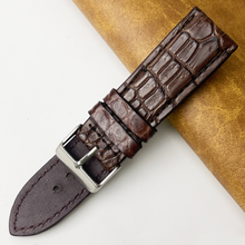 Dark Brown Unique Texture Alligator Leather Watch Band For Men