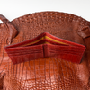 Black Red Double Side Alligator Slim Bifold Wallet For Men