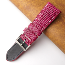 26mm Pink Unique Pattern Alligator Leather Watch Band For Men DH-226M