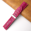 24mm Pink Unique Pattern Alligator Leather Watch Band For Men DH-225K