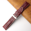 22mm Burgundy Unique Pattern Alligator Leather Watch Band For Men DH-224X
