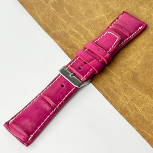 Pink Unique Texture Alligator Watch Band For Men 
