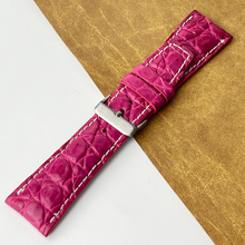 Pink Unique Texture Alligator Watch Band For Men 