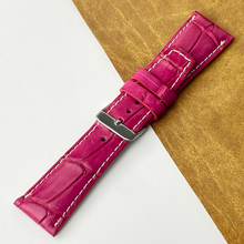 Pink Unique Texture Alligator Watch Band For Men 