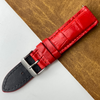 Bright Red Unique Pattern Alligator Leather Watch Band
