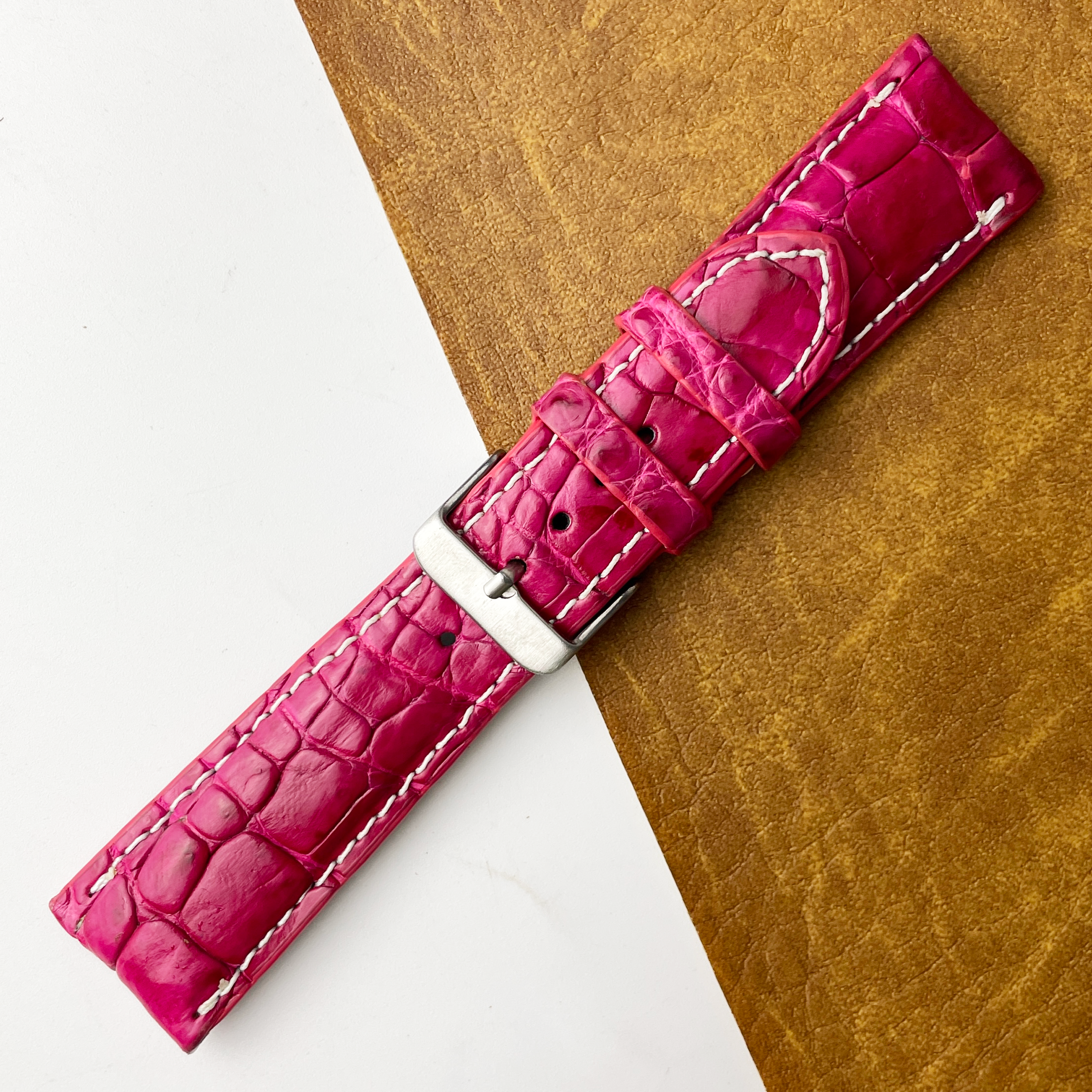 Pink Unique Texture Alligator Watch Band