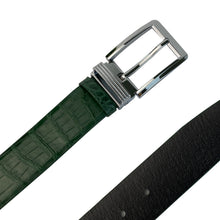 Handmade Green Alligator Belt Men's - Crocodile Skin Belly Belt 1.5" - Pin Buckle