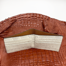 Black White Alligator Slim Bifold Wallet For Men