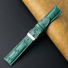 Green Genuine Ostrich Leather Watch Strap Quick Release