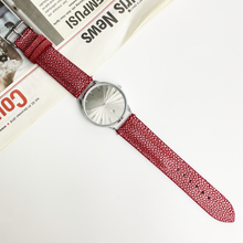 Red Stingray Leather Watch Band For Men Replacement Wristwatch Strap | DH-69