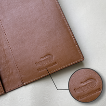 Light Brown Slim Alligator Leather Passport Holder Cover