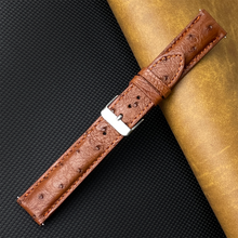Brown Genuine Ostrich Leather Watch Strap Quick Release