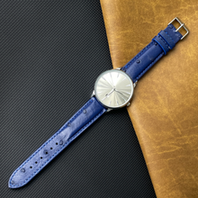 Blue Genuine Ostrich Leather Watch Strap Quick Release