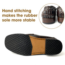 Dark Brown Alligator Hornback Loafer Shoes Men | Crocodile Men Moccasin Leather Shoes | SH101M42