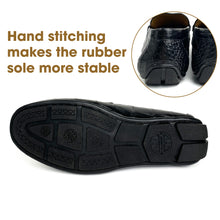 Men's Black Alligator Leather Horsebit Loafers | Belly Crocodile Skin Loafer Shoes For Men - SH21C42