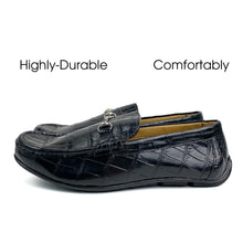 Men's Black Alligator Leather Horsebit Loafers | Belly Crocodile Skin Loafer Shoes For Men - SH21C42