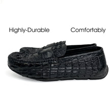 Comfortable Alligator Driving Moccasin Loafer For Men | Crocodile Tail Hornback Dress Boat Shoes - SH11N
