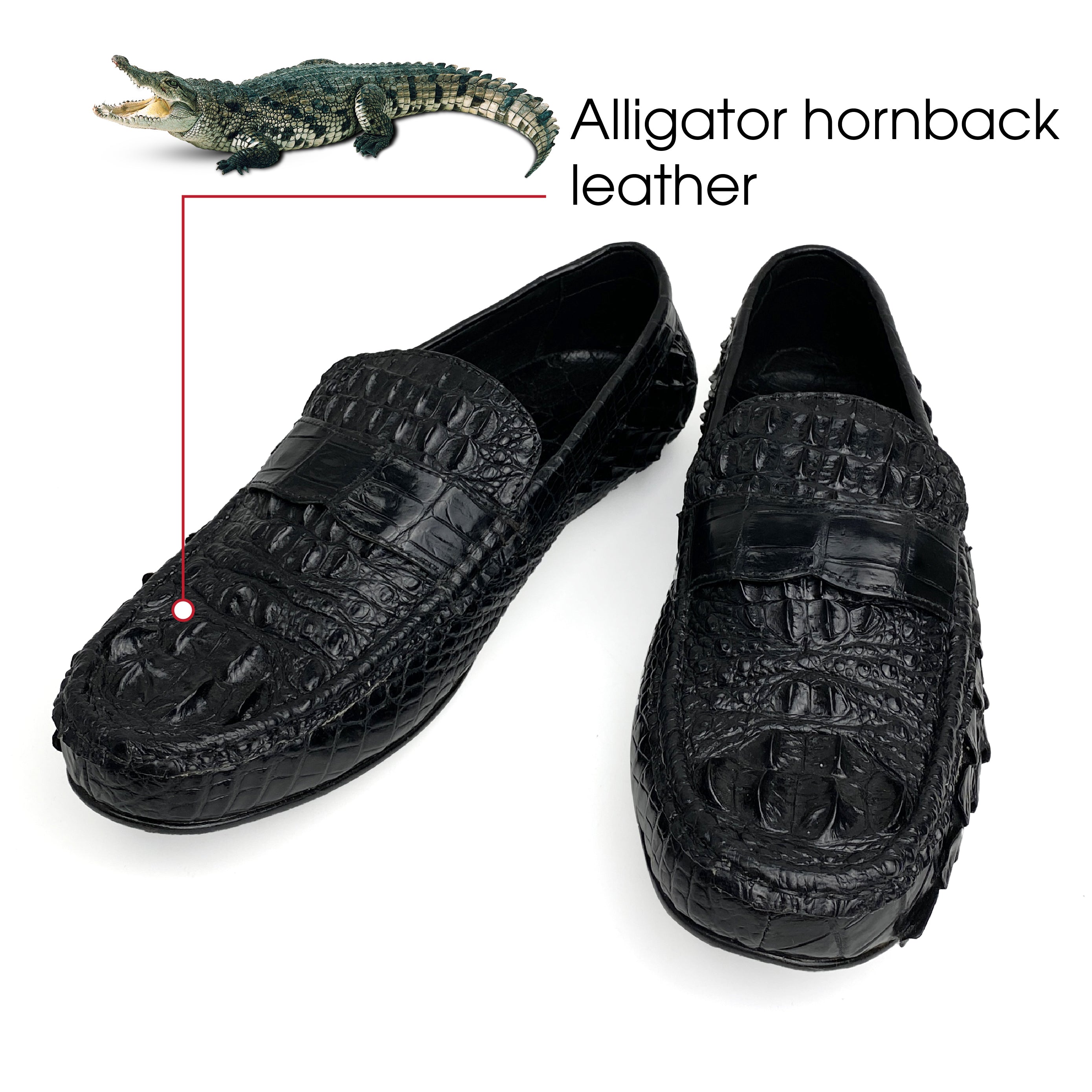 Comfortable Alligator Driving Moccasin Loafer For Men | Crocodile Tail Hornback Dress Boat Shoes - SH11N