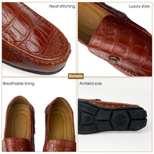 Light Brown Alligator Leather Moccasin Loafer | Crocodile Belly Skin Moccasin Loafer | SH96L42