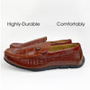 Light Brown Alligator Leather Moccasin Loafer | Crocodile Belly Skin Moccasin Loafer | SH96L42