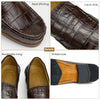Dark Brown Alligator Loafers Men | Mens Crocodile Belly Leather Slip On | SH43E42