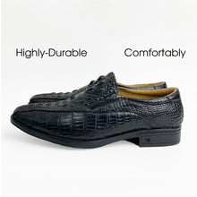 Black Mens Alligator Leather Slip-On Loafer Shoes For Men | Crocodile Hornback Leather Loffer | SH51F