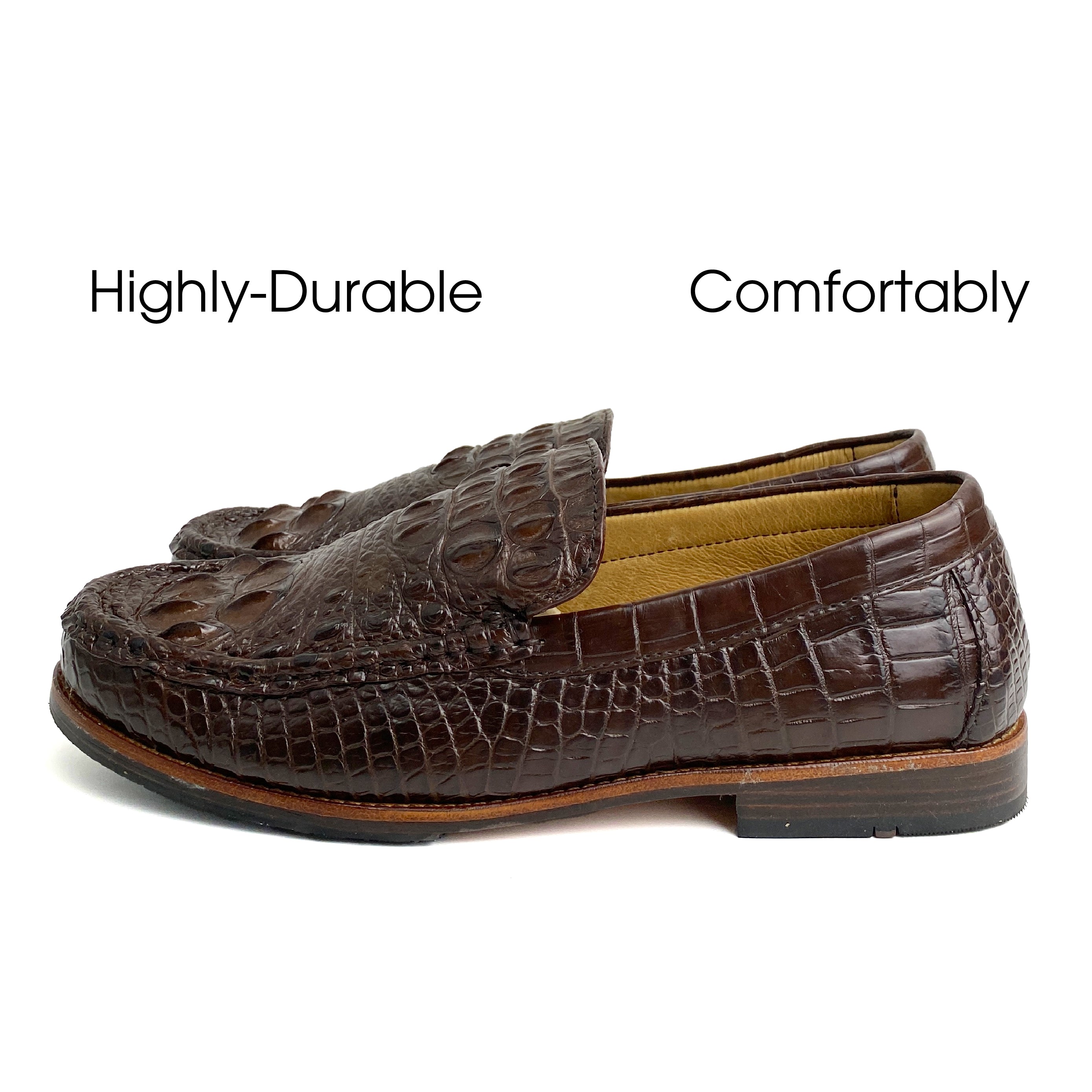 Classic Dark Brown Alligator Boat Shoes Men   | Crocodile Men Moccasin Leather Shoes | SH83K42