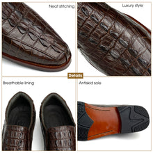 Dark Brown Belly Alligator Leather Mens Slip On Loafers | Crocodile Skin Dress Shoes For Men | SH73H42