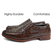Dark Brown Belly Alligator Leather Mens Slip On Loafers | Crocodile Skin Dress Shoes For Men | SH73H42