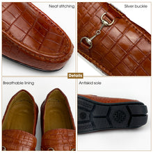 Men's Light Brown Alligator Leather Horsebit Loafers | Belly Crocodile Skin Loafer Shoes For Men - SH26C42