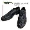 Black Crocodile Leather Lace Up Penny Loafer| Alligator Mens Designer Loafers | SH61G