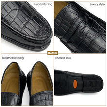 Luxury Black Alligator Leather Penny Loafer Slip On  | Crocodile Men's Loafer Shoe | SH131P42