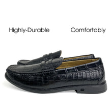 Luxury Black Alligator Leather Penny Loafer Slip On  | Crocodile Men's Loafer Shoe | SH131P42