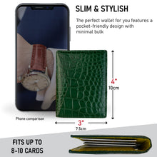 Green & Yellow Double Side Alligator Leather Credit Card Holder | RFID Blocking | CARD-119