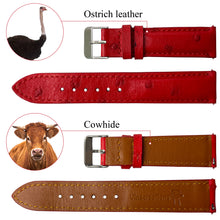 Red Genuine Ostrich Leather Watch Strap Quick Release