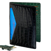 Black & Green Double Side Alligator Leather Credit Card Holder | RFID Blocking | CARD-11