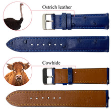 Blue Genuine Ostrich Leather Watch Strap Quick Release