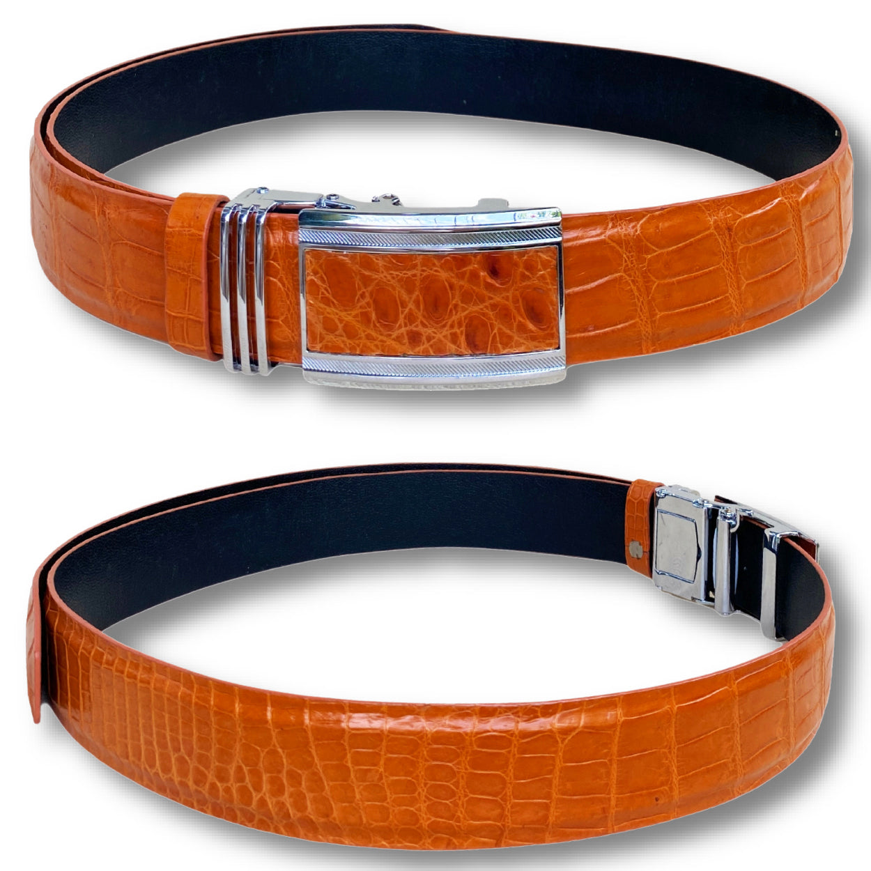 High-end Tan Alligator Belt Men's - Automatic Buckle