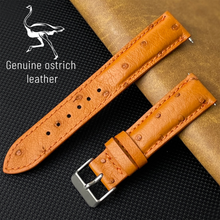 Tan Brown Genuine Ostrich Leather Watch Strap Quick Release