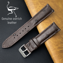 Dark Brown Genuine Ostrich Leather Watch Strap Quick Release
