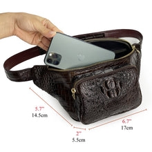 AIIigator Brown Men‘s Leather Waistbag, Leather Fanny Pack, Minimalist Fanny Belt Bag, Chest Bag Christmas Gift For Men - Vinacreations