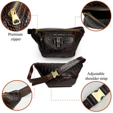 AIIigator Brown Men‘s Leather Waistbag, Leather Fanny Pack, Minimalist Fanny Belt Bag, Chest Bag Christmas Gift For Men - Vinacreations