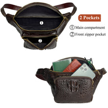 AIIigator Brown Men‘s Leather Waistbag, Leather Fanny Pack, Minimalist Fanny Belt Bag, Chest Bag Christmas Gift For Men - Vinacreations